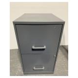 Two-drawer locking metal file cabinet w/ key