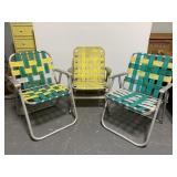 Retro folding lawn chair trio