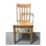 Antique Jasper Co. oak wood chair w/ tag