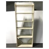 Vintage white painted narrow bookshelf