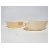 2 Fire King Peach luster baking dishes