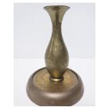 Brass bud vase with brass stand