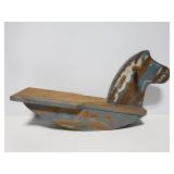 Small primitive wood horse rocker toy