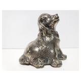 Small Reed & Barton metal dog music player