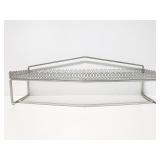 Vintage stamped metal/glass bathroom shelf