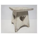 Small wood heart cut out stool