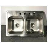 Stainless steel divided sink