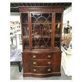 Vintage cherry wood china cabinet