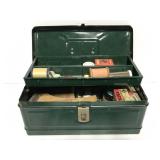 Small green toolbox w/ contents