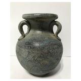 Blue toned pottery jug vase