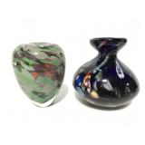 Pair of glass art vases