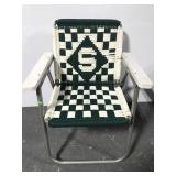 Vintage knit Michigan State MSU lawn chair