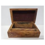 Carved top wood trinket box