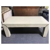 Vintage faux white leather coffee table