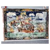Large Nautical ship tapestry