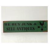 Metal Buy Junk, Sell Antiques sign