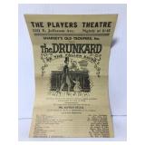 Vintage playbill for The Drunkard