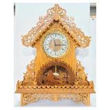 Intricate detail vintage wood clock
