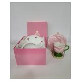 Bone china & teleflora cups & saucers