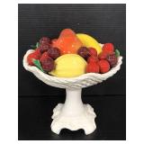 Ceramic fruit basket pedestal pottery - Italy