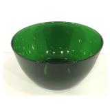 Emerald green glass salad bowl
