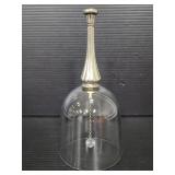 Glass bell with metal handle