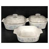 Corning Ware Pastel Bouquet casserole dishes