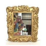 Gold toned carved vintage style wall mirror