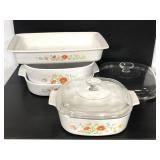 Vintage Corning Ware wildflower casserole dishes