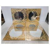 Six vintage glass tiles