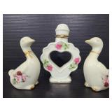 Formalities floral goose shakers and heart bottle
