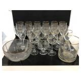 Crystal stemmed glasses & ice bucket collection