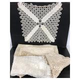 Assorted vintage white and off white linens