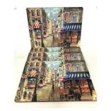 Set of 4 abstract street of France placemats