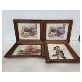Four framed art pieces
