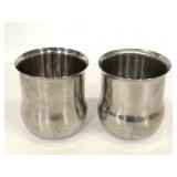 Pair of chrome metal drinking cups