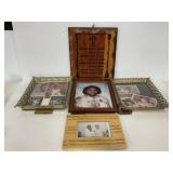 Engraved wood and ornate frames/ plaque