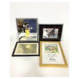 Four framed wall decor pieces