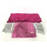Fuchsia satin napkins w/ bedazzled napkin rings