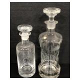Vintage Rum and Brandy glass decanters