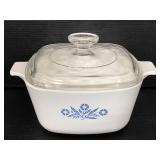 Corning Ware blue corn flower ceramic dish w/ lid