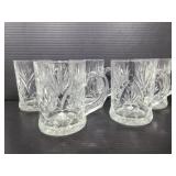 Five cut glass mugs