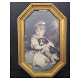 Framed girl with dog print
