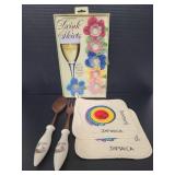 Drink skirts, Florida salad utensils, & potholders