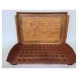 Bird inlay & lattice wood trays