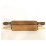 Two vintage wooden rolling pins
