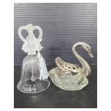 1999 swan bell and trinket dish