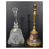 Lead crystal & enameled brass bells