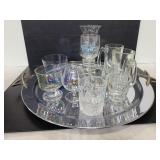 Large tray of assorted drinking glasses