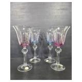 Crystal clear tinted stemmed glasses